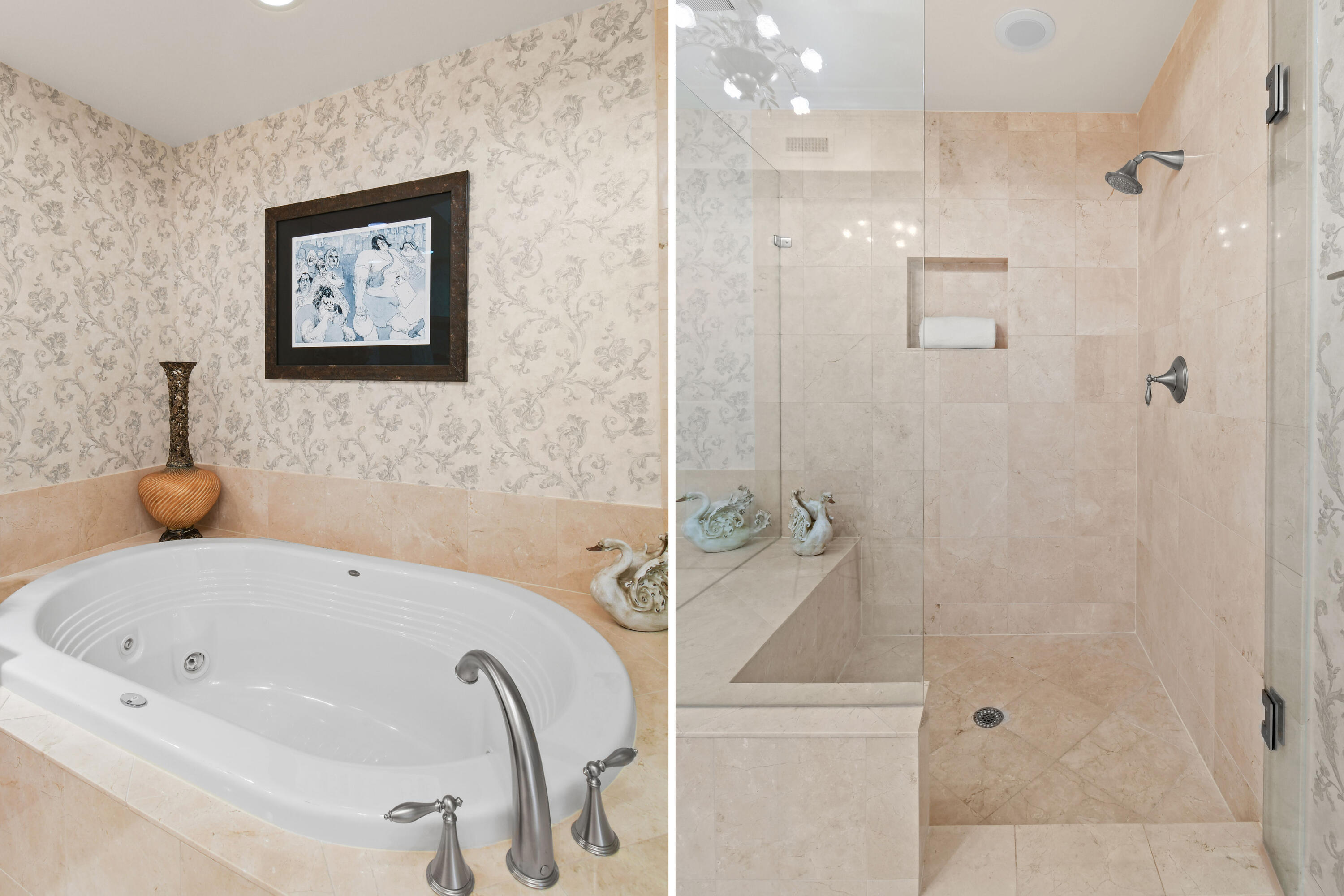 5050 North Ocean Drive, Unit 702 Singer Island, FL 33404 - Photo 14 of 40 a bathroom with a tub and shower