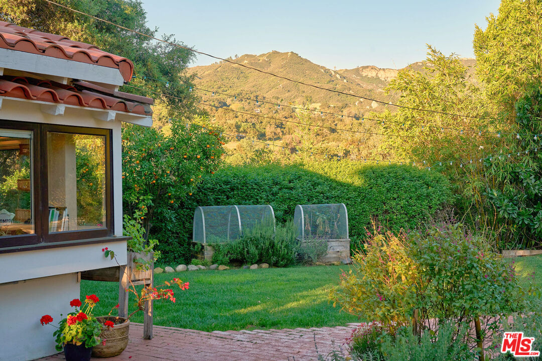 22068 Topanga School Road Topanga, CA 90290 - Photo 60 of 70 a view of a house with a yard and potted plants