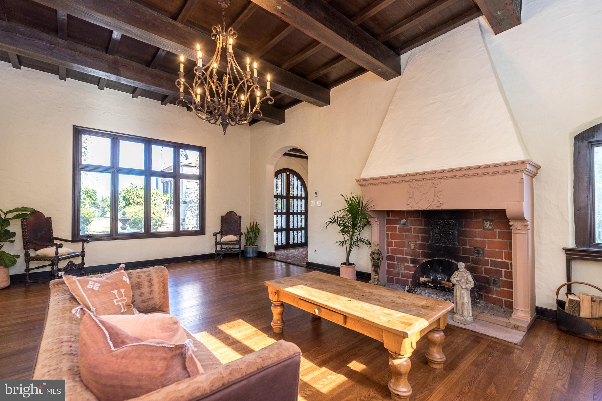 1400 Mill Road Jenkintown, PA 19046 - Photo 7 of 92 Living Room with Wood Burning Fireplace