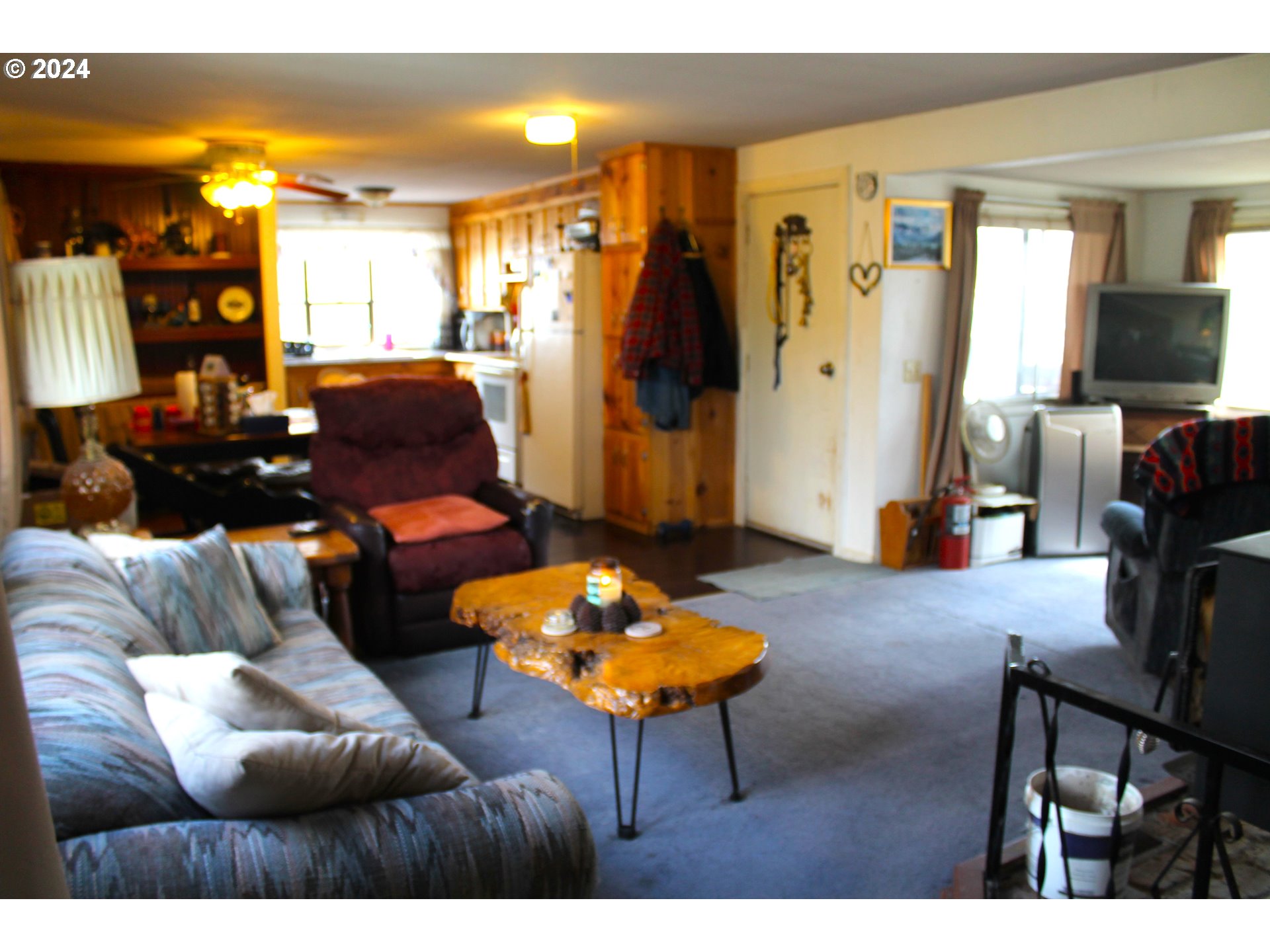 205 Camas Street Ukiah, OR 97880 - Photo 11 of 41 a living room with furniture a lamp and a large window