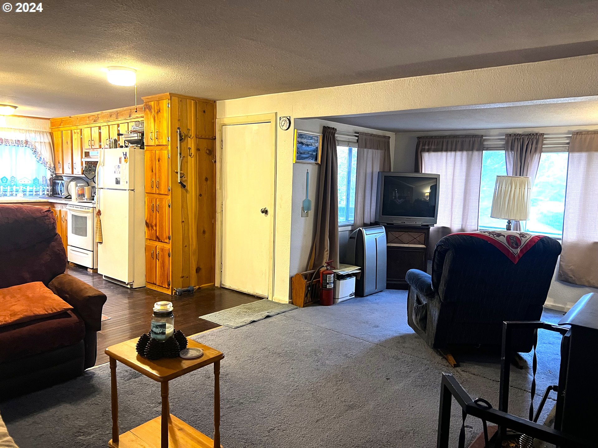 205 Camas Street Ukiah, OR 97880 - Photo 8 of 41 a living room with furniture a flat screen tv and large window