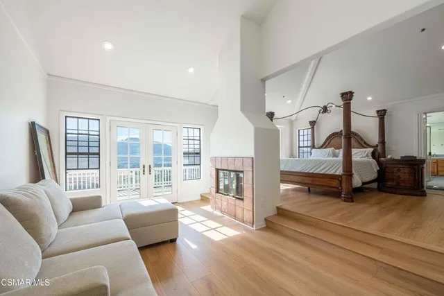 a view of city and mountain