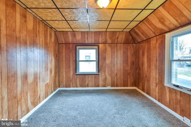 a view of a room with a window