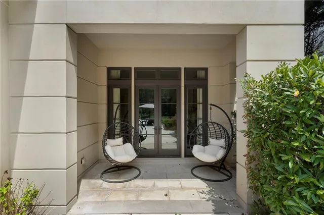 a backyard of a house with lots of green space