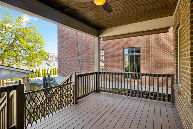 a view of a porch with furniture