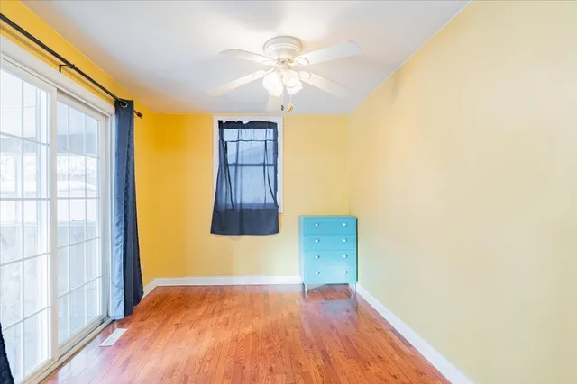 a view of a livingroom with a hard wood floor