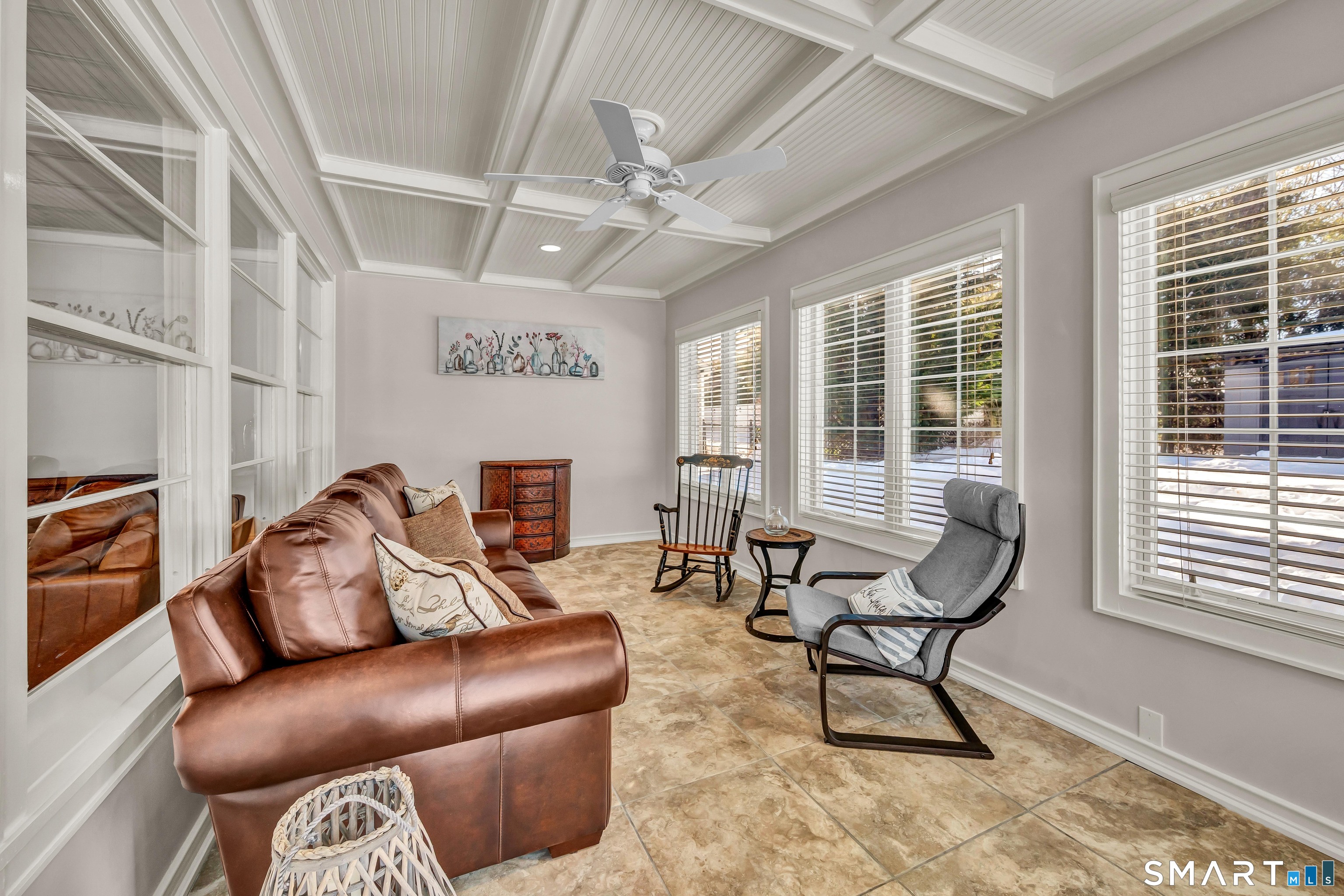 2 A Lakeview Road Brookfield, CT 06804 - Photo 20 of 40 4 Season Room with Coffered Ceiling, Tile flooring