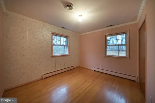 an empty room with an entryway