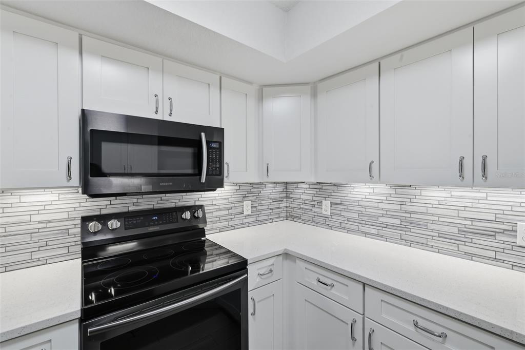 21425 Clubside Loop Lutz, FL 33549 - Photo 9 of 42 a kitchen with microwave cabinets and a stove top oven