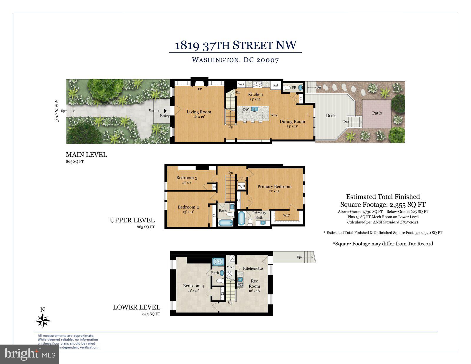 1819 37th Street Northwest Washington, DC 20007 - Photo 24 of 24 1819 37th St NW Floor Plan