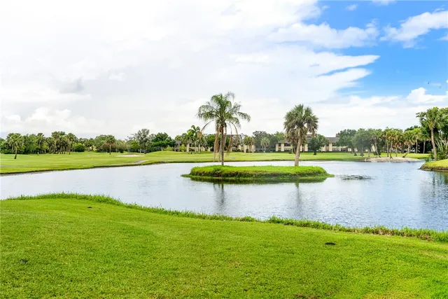 a view of a lake with houses
