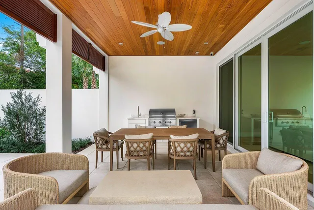 a outdoor space with furniture