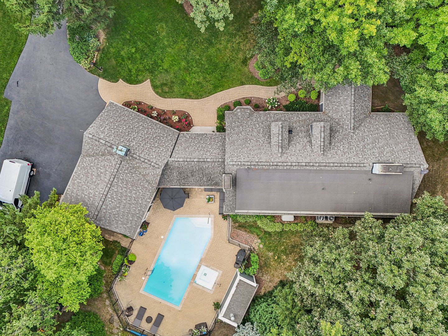 1834 West Palatine Road Palatine, IL 60067 - Photo 49 of 56 an aerial view of a house with garden space and street view