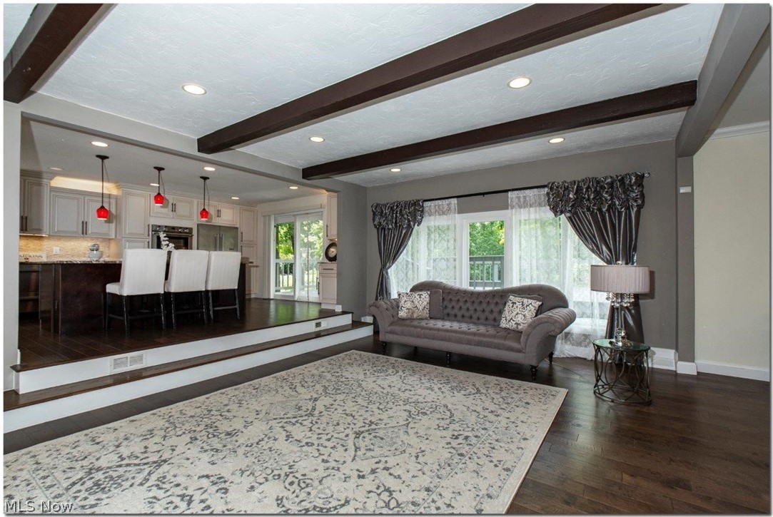 3200 Lander Road Pepper Pike, OH 44124 - Photo 5 of 35 Spacious living room with beamed ceiling