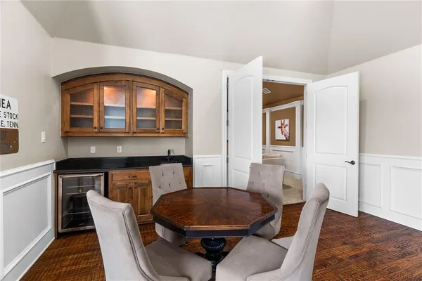 a view of an outdoor seating area