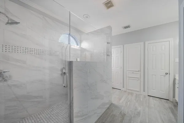 a bathroom with a shower