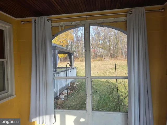a view of a glass door with a glass door
