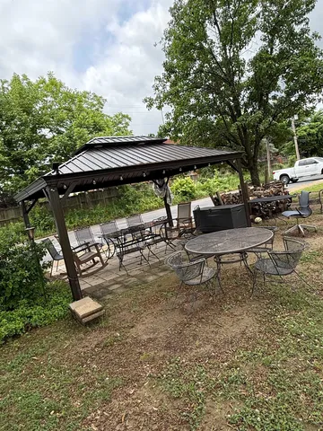 a view of outdoor space with seating