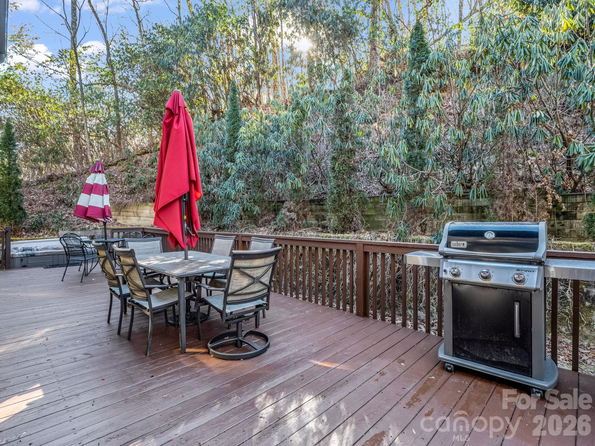 108 Nuthatch Trace Brevard, NC 28712 - Photo 35 of 46 a view of a dining tables and chairs in the roof deck