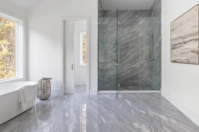a view of bathroom with shower