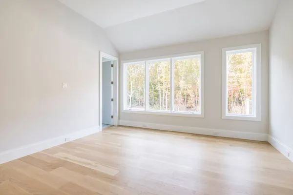 an empty room with windows