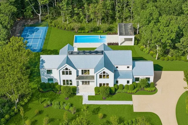 an aerial view of a house