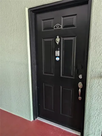 a view of a door of the house