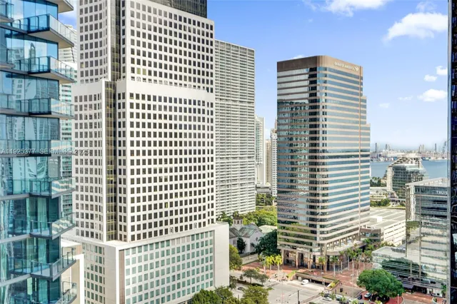 a front view of a tall building