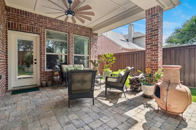 a view of chair and tables