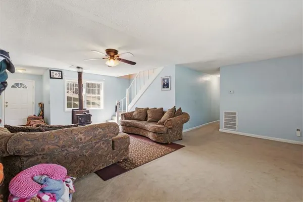 a living room with furniture