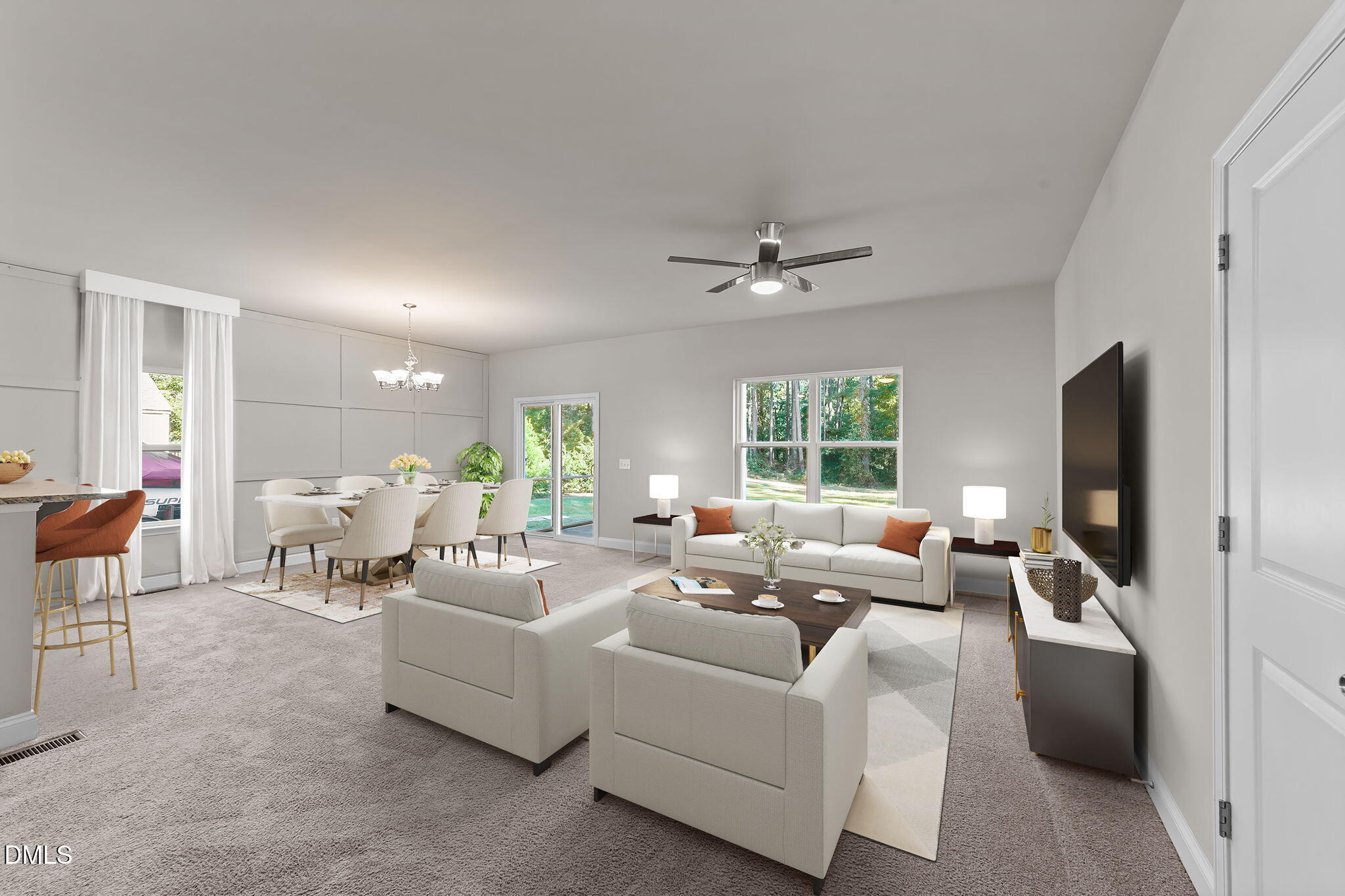 2504 Fleming Road Fuquay-Varina, NC 27526 - Photo 2 of 41 a living room with furniture and a flat screen tv