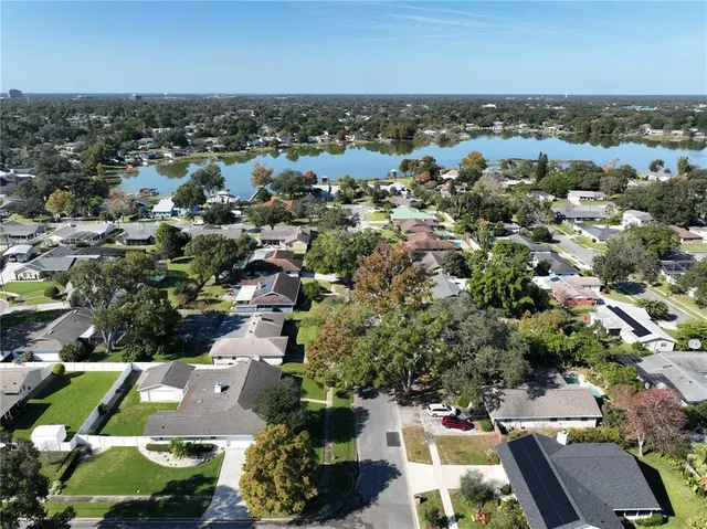 an aerial view of a house