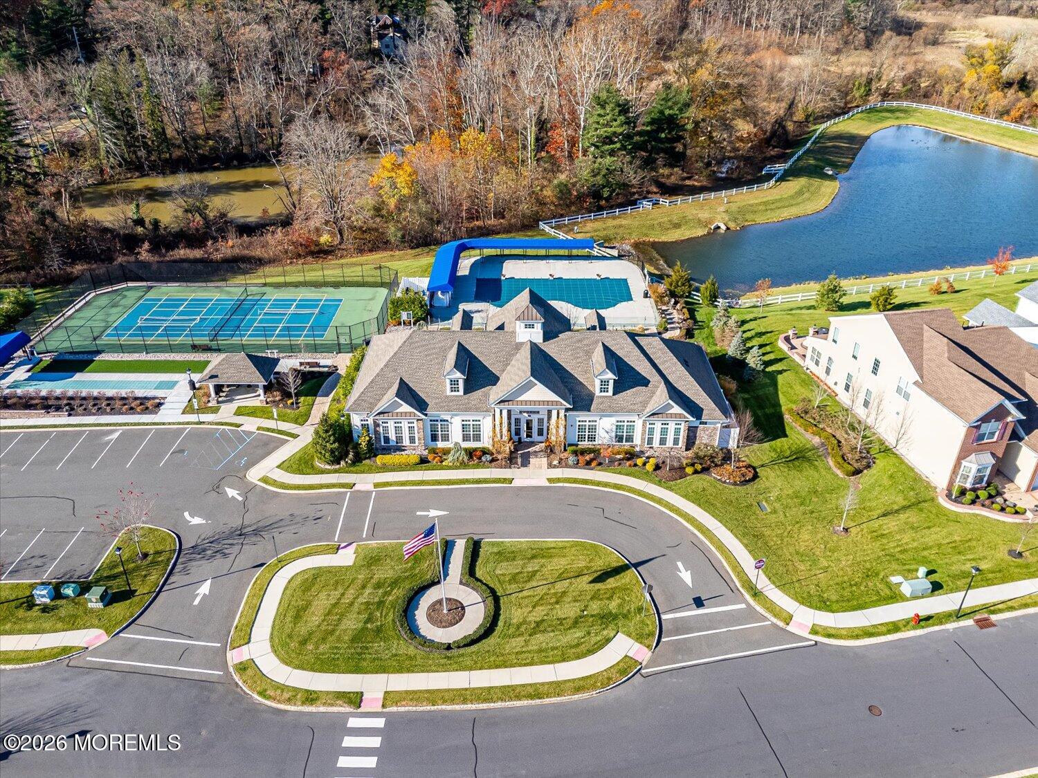 9 Militia Hill Road Freehold, NJ 07728 - Photo 64 of 67 an aerial view of residential house with outdoor space and swimming pool