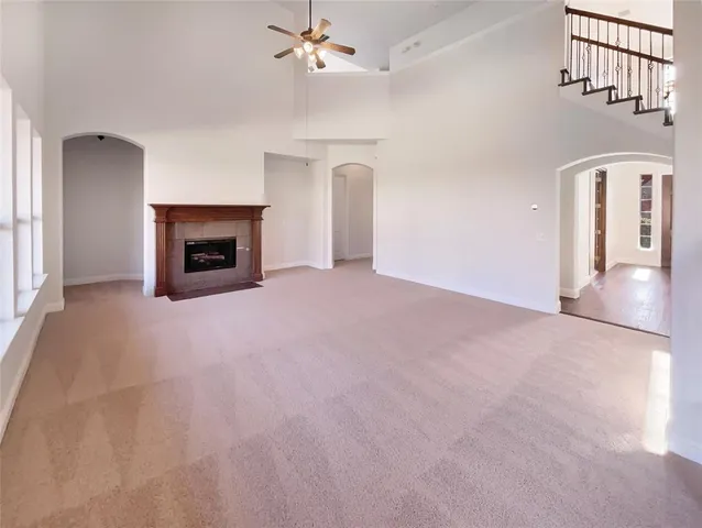 a view of a livingroom with a fireplace