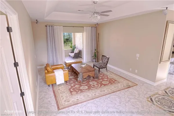 a view of front door with a couch