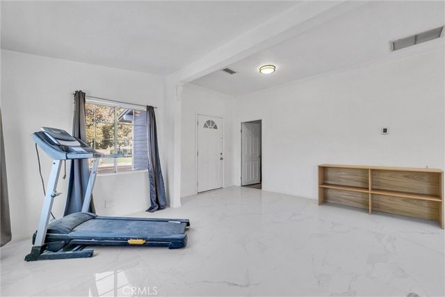 a room with gym equipment