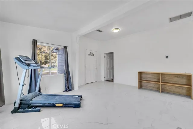 a room with gym equipment