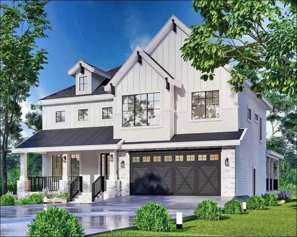 front view of a house with a yard