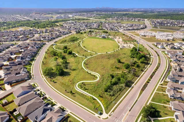an aerial view of multiple houses