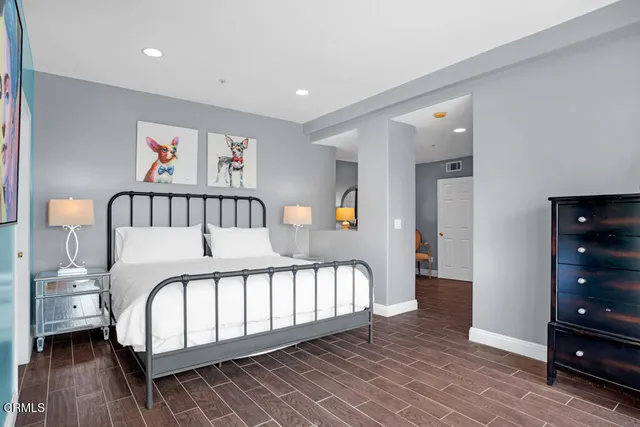 a view of a balcony with furniture