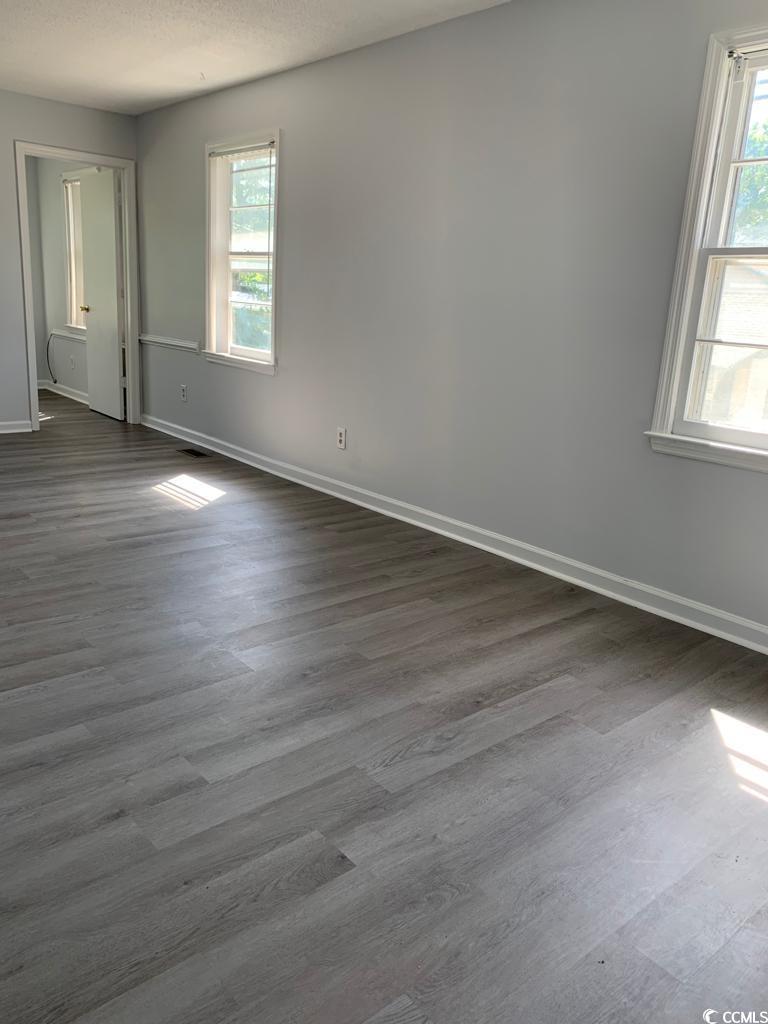 105 South Merriman Road, Unit 1 Georgetown, SC 29440 - Photo 5 of 22 Unfurnished room with wood finished floors, healthy amount of natural light, and a textured ceiling