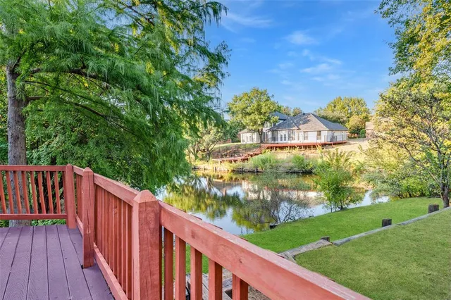 a view of a wooden bridge