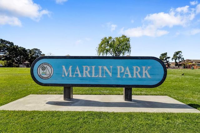 a view of a park and trees