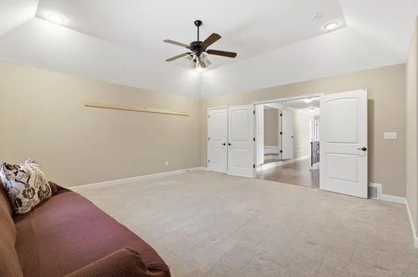 an aerial view of residential house with parking space