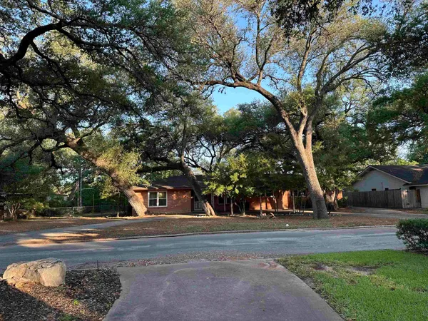 a view of road with trees