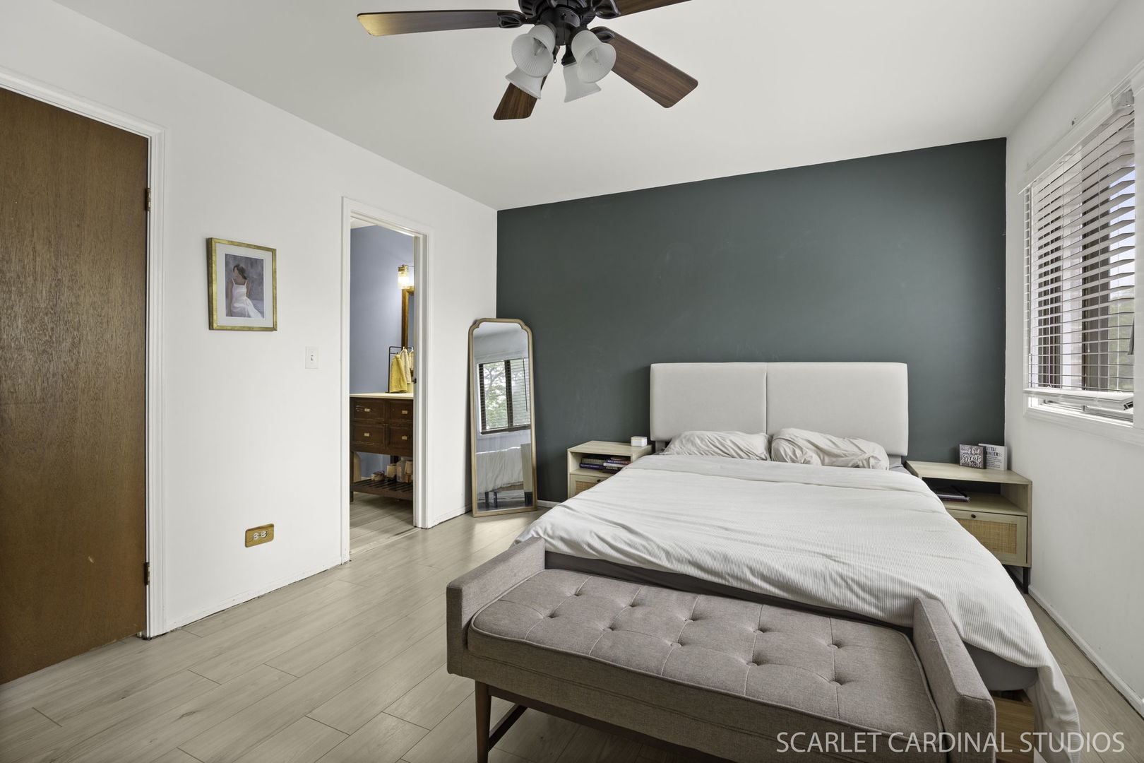 4S768 Pinehurst Drive Naperville, IL 60563 - Photo 11 of 15 a bedroom with a bed and a ceiling fan