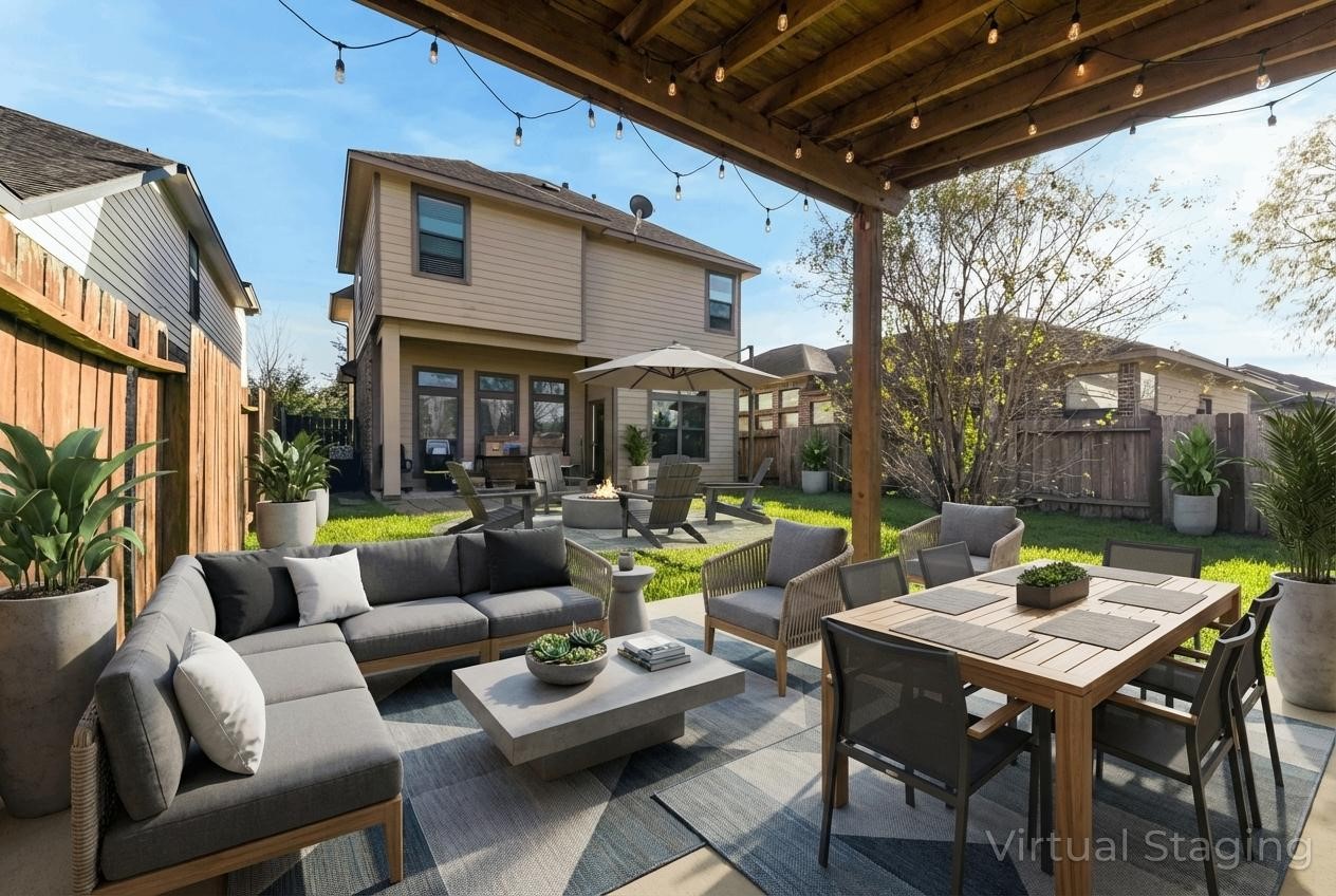 723 Audra Lane Spring, TX 77386 - Photo 35 of 35 a patio with a table and chairs