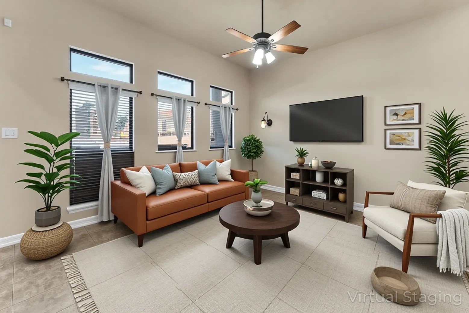 723 Audra Lane Spring, TX 77386 - Photo 7 of 35 a living room with furniture potted plant and a flat screen tv