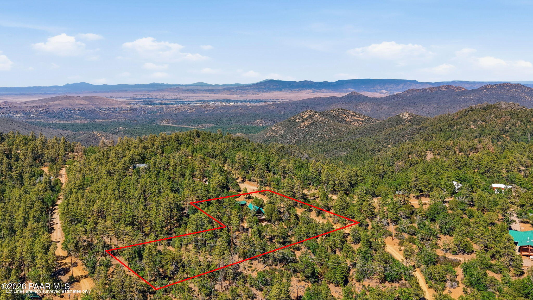 4690 South Minnie Mine Road Prescott, AZ 86303 - Photo 48 of 49 50-Aerial 2 Lot Line