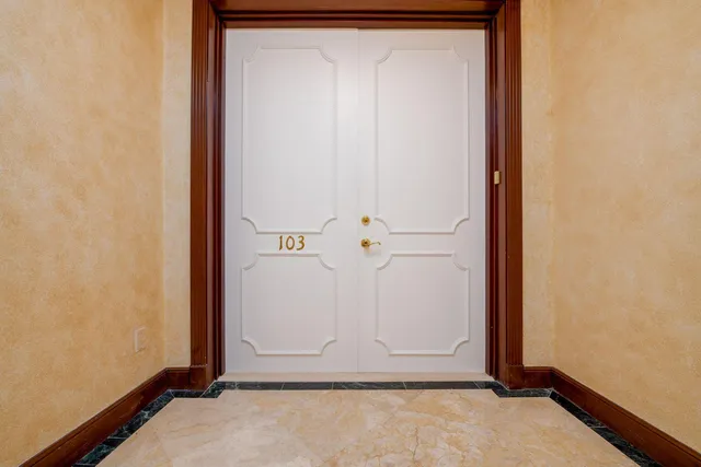 an empty room with closet